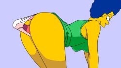 16:9 animated ass bent_over blue_hair breasts clothing color digital_media_(artwork) dress dress_up evilweazel female green_dress insertion looking_back marge_simpson mature milf pantsu sex_toy sex_toy_under_clothes solo the_simpsons uncensored underwear vaginal_insertion vibrator vibrator_under_clothes vibrator_under_panties yellow_skin