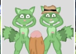 anthro balls big_penis brother brothers handy_(htf) happy_tree_friends lifty_(htf) penis raccoons shifty_(htf) siblings twins