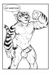 abs anthro dreamworks erection f
felid flexing_bicep genitals hi_res kung_fu_panda male mammal master_tigress monochrome muscular muscular_male pantherine penis rule_63 solo striped_body stripes tiger