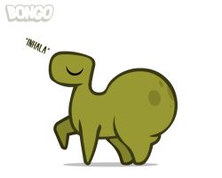 ass ass_bigger_than_head big_ass big_butt bongo_(character) bongo_(series) bonguitoweon dinosaur green_body green_skin huge_ass huge_butt inhale large_ass large_butt simple spanish_text text translated