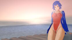 1girls 3d big_breasts bikini blue_hair breasts emily_(stardew_valley) female female_only hagiwara_studio koikatsu koikatsu_(medium) light-skinned_female light_skin looking_at_viewer red_bikini red_swimsuit solo solo_female stardew_valley swimsuit