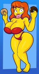 1girls 2022 20th_century_fox 4_fingers 4_toes 4k abstract_background absurd_res belly_button big_breasts black_pupils blue_background bra breasts bulging_breasts busty child_bearing_hips cleavage cleavage_overflow curvaceous curvy curvy_body curvy_female curvy_figure digital_drawing_(artwork) digital_media_(artwork) donut doughnut eyelashes feet female female_focus female_only fingers ginger gracie_films hi_res holding_doughnut holding_object hourglass_figure huge_breasts large_breasts lipstick looking_at_viewer mindy_simmons navel orange_hair panties red_bra red_lipstick red_panties scantily_clad simple_background simple_eyes skimpy slim_waist small_waist solo solo_female solo_focus someth1ngoranother teeth the_simpsons thick_thighs thunder_thighs toes tube_top tubetop underwear underwear_only voluptuous wide_hips yellow_body yellow_skin