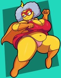 1girls 2022 20th_century_fox 20th_century_studios 4k 5k abstract_background absurd_res accurate_art_style bbw belly big_breasts black_pupils boots breasts busty cleavage curvaceous curvy curvy_body curvy_female digital_drawing_(artwork) digital_media_(artwork) dress ear_ring earrings eyelashes female female_focus female_only fingers fox_corporation gloves gracie_films grey_hair heroine hi_res huge_breasts large_breasts mask matt_groening overweight overweight_female panties pink_panties selma_bouvier simple_background simple_eyes slightly_chubby solo someth1ngoranother superheroine teal_background the_simpsons thick_thighs thunder_thighs underwear voluptuous wide_hips yellow_body yellow_skin