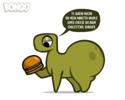 ass ass_bigger_than_head big_ass big_butt bongo_(character) bongo_(series) bonguitoweon dinosaur green_body green_skin huge_ass huge_butt large_ass large_butt pumper_nic simple spanish_text text translated translated_in_comments