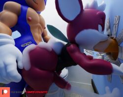 3d_(artwork) anal anal_sex anthro ass bathroom big_butt blue_body blue_fur bodily_fluids bottomless camseven chip_(sonic) clothed clothing cum cum_in_ass cum_in_mouth cum_inside cum_on_wall cum_while_penetrated cumshot digital_media_(artwork) ejaculation english_text erection eulipotyphlan eye_roll fellatio from_behind_position fur genital_fluids genitals girly glory_hole group group_sex hair half-closed_eyes hands-free hedgehog hi_res male male/male male_penetrated male_penetrating male_penetrating_male mammal mostly_nude narrowed_eyes nipples nude oral oral_penetration orange_penis penetration penile penis public_restroom red_body red_fur restroom_stall sega sex smile sonic_(series) sonic_the_hedgehog sonic_the_hedgehog_(series) sonic_unleashed spitroast teapot_(body_type) text thick_thighs toilet topwear trio unknown_species watermark white_hair wide_hips wings