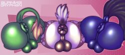 absurd_res anus ass balls big_butt burninggryphon butt_squish cervid genitals hi_res male mammal puffy_anus small_balls squish