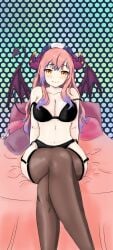 1girls black_bra black_thong bra breasts demon demon_girl first_porn_of_character gabriel-ia-oficial horn kurari_rose light-skinned_female light_skin looking_at_viewer pink_hair smile smiling smiling_at_viewer thighs thong two_tone_hair virtual_youtuber wactor wactor_production