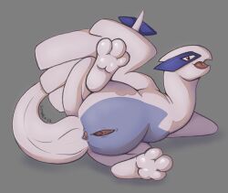 anus brown_eyes dragon female feral generation_2_pokemon genitals legendary_pokemon lugia nintendo open_mouth pokemon pokemon_(species) presenting_hindquarters pussy solo symrea video_games white_body wings wyvern