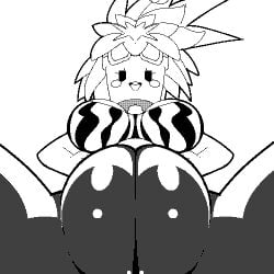 1girls 2019 big_breasts blaster_master blaster_master_zero_2 breasts cameltoe exed_eyes flora_fauna kanna_(blaster_master) mob_face monochrome plant_girl plantie plump_labia puffy_pussy pussy pussy_visible_through_clothes