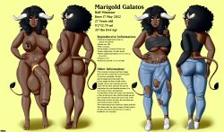 1futa afro ancestralpotato areolae balls big_ass breasts bulge bulge_down_leg bulge_through_clothing character_sheet clothed clothing cock_ring dark-skinned_futanari description fat_ass flaccid flaccid_penis full_body futa_only futanari horns huge_cock humanoid humanoid_penis lactation_denial large_breasts magic marigold_(syntheticpotato) minotaur minotaur_futanari mostly_clothed naked naval navel_piercing nipple_piercing nipples nude orange_nails partially_retracted_foreskin penis ripped_clothing sleeveless_shirt solo standing syntheticpotato tail tall_futa uncut veiny_penis