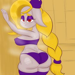 1girls anthro asking_for_it ass bedroom_eyes big_ass big_butt breasts broodal bubble_butt dat_ass fat_ass hands_on_wall hariet_(mario) huge_ass lagomorph magicapencil mario_(series) panties sauna side_view sideboob solo solo_female steam super_mario_odyssey thick_thighs thighhighs tight_clothing