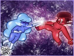 2d blue-skinned_female blue_skin breasts gem_(species) potato_salad pussy red-skinned_female red_skin ruby_(steven_universe) sapphire_(steven_universe) steven_universe