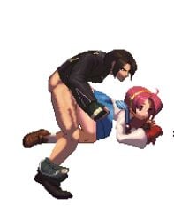 ass_grab athena_asamiya doggy_style king_of_fighters kyo_kusanagi m.u.g.e.n psycho_soldier school_uniform schoolgirl schoolgirl_uniform seifuku snk sprite transparent_background