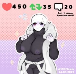 19dflower 1girls 2d big_breasts breasts cross_sans cross_sans_(fan_character) female female_only female_sans rule_63 sans sans_au solo undertale undertale_(series) undertale_au xtale