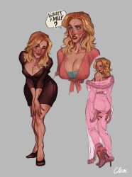 1girls 2022 ass big_ass big_breasts blonde_hair blue_eyes breaking_bad breasts busty cleavage clueless dialogue female female_only fruitofwinter fully_clothed light-skinned_female light_skin mature mature_female milf oblivious simple_background skin_tight skyler_white solo