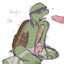 anthro cum cum_drip cum_on_face donatello legs_apart male male_only raphael sitting teenage_mutant_ninja_turtles tmnt_2012 turtle