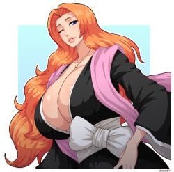 1girls bleach breasts cleavage female female_only huge_breasts matsumoto_rangiku simmsy solo