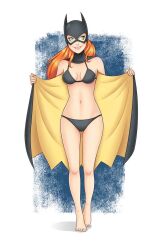 1girls barbara_gordon batgirl batman_(series) big_breasts bikini bounder dc dc_comics female female_only green_eyes red_hair solo unknown_artist