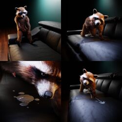 absurd_res anthro anthro_only ascaniololololol bodily_fluids digital_media_(artwork) erection fur genital_fluids genitals guardians_of_the_galaxy hi_res humanoid_genitalia male mammal marvel nude penis procyonid raccoon rocket_raccoon solo