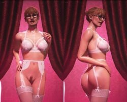 call_of_duty glasses lingerie red_hair tagme yirina_portnova