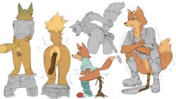 anthro anus belt bent_over boots bottomwear bottomwear_down canid canine clothed clothing crouching digital_media_(artwork) dipstick_tail featureless_crotch feces footwear fox fox_mccloud fur hi_res largebick male male_only mammal markings multiple_scenes nintendo orange_body orange_fur pants pants_down partially_clothed raised_tail scat simple_background sketch_page solo squat_toilet star_fox tail tail_grab tail_markings toilet white_background