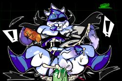 anthro balls darkner deltarune gay king_spade male male_only monster musclegut muscles penis stomach_mouth tagme torquewintress white_body