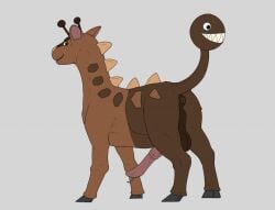 anatomically_correct anatomically_correct_genitalia anatomically_correct_penis animal_genitalia animal_penis anus ass balls big_balls erection feral generation_2_pokemon genitals girafarig giraffe_penis giraffid herpydragon hooves kuruk_(character) living_tail male male_only mammal nintendo penis pokemon pokemon_(species) puffy_anus raised_tail rear_view slightly_chubby solo spikes tail_mouth unusual_anatomy unusual_tail video_games