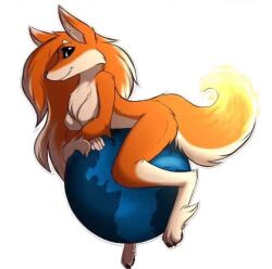 1girls anthro blue_eyes burning canine earth fire firefox firefox-tan fox furry logo low_quality low_res naked nude on_fire orange_fur os-tan paws site-tan sitting_on_planet tagme tagme_(artist) tail unknown_artist white_fur