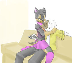 anal anthro artist_request bulge canine collar couple crossdressing cute fur furry furry_only gay girly hammy male sex sitting socks source_request unzipped