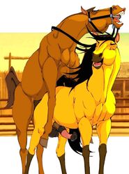 2boys balls dreamworks equine equine_penis feral gay halter hooves horse horsecock klaus_doberman male male_only penis spirit:_stallion_of_the_cimarron spirit_(character) testicles yaoi