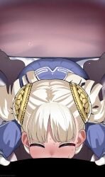 1boy 1girls after_fellatio animated assertive_female black_pantyhose blonde_hair blowjob blue_shirt blue_skirt blush capcom capcom_fighting_jam censor_bar cheek_bulge cum cum_in_mouth cum_on_body cum_on_tongue cum_string deepthroat ejaculation erection facial fellatio female gloves half-closed_eyes hands_on_another's_stomach heart heart-shaped_pupils highres ingrid_(capcom) large_penis leaning_forward long_hair looking_at_viewer male mizumizuni naughty_face open_mouth oral pantyhose penis penis_on_face pov pov_crotch red_eyes saliva sound symbol-shaped_pupils tagme tongue tongue_out veins veiny_penis video