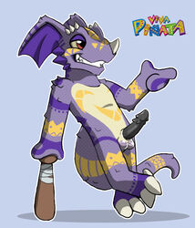 1boy balls dark_nek0gami dragon dragoneer_(character) erection horns male male_only nude penis pinata scalie solo tail