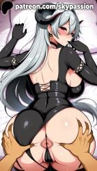 1boy 1girls 2025 ai_assisted ai_generated anime anus artist_name ass ass_grab bed bed_sheet big_ass big_butt black_gloves black_horns black_underwear blush booty breasts bubble_ass bubble_butt bust buttocks chest curled_horns curvy_ass curvy_butt earrings elbow_gloves exposed_anus female female_focus firm_ass gloves grabbing_another's_ass groping hands_on_ass hi_res high_quality high_resolution highres horns jewelry juicy_ass juicy_butt large_ass laying_down long_hair looking_back lying lying_on_back lying_on_stomach male_hand on_back on_bed on_belly on_stomach panties patreon patreon_username perfect_ass pillow plump_ass pov prone_position red_eyes round_ass sexy_ass sheet_grab silver_hair skypassion solo_focus spread_anus spread_ass stable_diffusion straight tail tight_anus tight_ass top-down_bottom-up underwear voluptuous_ass watermark wuthering_waves zani_(wuthering_waves)