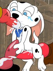 101_dalmatians cadpig canine canine_penis cub cum disney female feral gay knot male messy oral penis tear