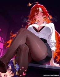 1futa 1girls 3d 3d_(artwork) ai_generated balls balls_in_mouth balls_on_face ballsack big_ass big_breasts big_penis erect_penis erection facesitting farting_in_face forced futa_on_female futanari genshin_impact hand_on_chest leaning_back mavuika_(genshin_impact) moaning nude nude_female nude_futanari penis pussy raiden_shogun runeiteer sitting_on_face sleep_molestation sleeping teabag unaware unwilling vagina