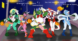 5boys abs aleron anthro artimas_lunar ass balls big_penis bishoujo_senshi_sailor_moon blue blue_eyes brokenwing chubby chubby_male closed_eyes clothing collar cosplay costume crossdressing cute dancing dialogue dragon english_text era_dragon girly glenn green halloween high_heel_boots high_heels horns lizard looking_at_viewer lyrics male male_only mikka multiple_boys muscles one_closed_eyes penis penis_out pink pink_eyes red red_eyes sailor_jupiter_(cosplay) sailor_mars_(cosplay) sailor_mercury_(cosplay) sailor_moon_(cosplay) sailor_venus_(cosplay) scalie singing skimpy skirt slap street tail tongue wings