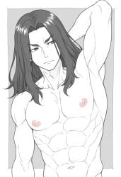 1boy 1male ai_generated bara big_penis bottom_pov civitai enticing gay gay_male illustrious_(stable_diffusion) implied_sex male male_focus male_only male_prey nude queer stable_diffusion sweat sweating tied_up tokyo_revengers yaoi baji_keisuke black_and_white showing_off jerking jerkingoff one_arm_up arms_behind_head smirking_at_viewer smirking smirk tongue_out
