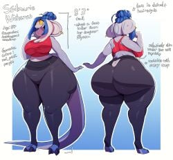 1girls 2020s 2026 2d absurd_res anthro anthro_female anthro_only ass big_ass big_breasts blue_hair breasts digital_media fangs female female_only furry furry_female furry_only hi_res huge_ass huge_breasts original original_character reference_sheet reptile scalie scalie_female scalie_only snake snake_hood solo solo_female ssilmarie_(trinity-fate62) tail text thick_thighs trinity-fate62 workout_clothes yellow_sclera yoga_pants