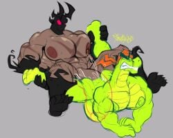 bara bara_body bara_tiddies bara_tits cum cum_in_ass cum_inside gay_anal gay_domination gay_sex monster monster_boy nipple_piercing nipples penis scalie scalie_male sex sxnackx yurbabygurlmg