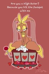 1girls anthro bunny bunny_girl female furry furry_female golden_bikini goldie_(momokattlewds) momokattlewds puppet text thick_thighs wide_hips living_puppet wide_thighs small_breasts valentine's_day seductive_look gold_eyeshadow