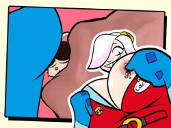 colette_(brawl_stars) brawl_stars rod_(imrodrodent) macro micro size_difference giantess 1girls 1boy boobs big_breasts pressing_nipples dikomics