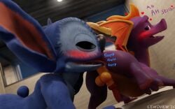 3d_(artwork) activision alien anal anthro anthro_rimming_feral balls blender_(artwork) blue_body blue_fur butt digital_media_(artwork) disney dragon duo experiment_(lilo_and_stitch) feral fur genitals hi_res horn knot lewdview lilo_and_stitch male male/male membrane_(anatomy) membranous_wings microsoft mythological_creature mythological_scalie mythology oral penis purple_body purple_scales rimming scales scalie sex smile spyro spyro_the_dragon stitch_(lilo_and_stitch) tongue tongue_out wings xbox_game_studios