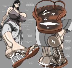 feet toes toenail_polish toenails toeless_legwear nail_polish nails_painted foot_imprint flip_flops boyt oc big_breasts big_ass wrinkled_feet wrinkly_soles dirty_feet cum_on_feet cum_on_soles cum_on_shoes white_nails white_toenails suprised concerned