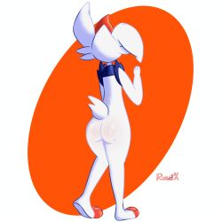 absurd_res anthro ass_up butt butt_focus cinderace feet female generation_8_pokemon hi_res lagomorph leporid mammal nintendo nude pokemon pokemon_(species) rabbit resetx solo tail tail_motion tailwag white_body white_tail