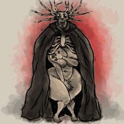 anthro big_breasts bone breasts clothed clothing covering covering_breasts covering_crotch deer female huge_breasts invalid_tag lewdbeef mammal skeleton specimen_8 spooky's_jump_scare_mansion spooky_(disambiguation) thick_thighs