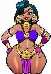1girl acat_(maya_and_the_three) ai_generated black_hair brown_skin deity goddess hot_body latina latina_female maya_and_the_three netflix netflix_character novelai sexy thicc villainess wide_hips