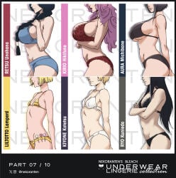 2d 2d_(artwork) aura_michibane big_breasts bigger_female bleach bleach:_the_thousand-year_blood_war breast_chart breasts chart female female_only fit fit_female hikifune_kirio huge_breasts kotetsu_kiyone kunieda_ryo large_breasts liltotto_lamperd lingerie lingerie_only medium_breasts milf multiple_girls nekoranten panties petite petite_body petite_female quincy_bitch side_boob side_view six_pack small_breasts smaller_female smiling smirk sports_bra tagme tall taller_female teenager text underboob underwear unohana_retsu voluptuous voluptuous_body voluptuous_female