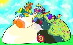 ambiguous_gender andromorph animal_genitalia animal_penis anthro belly big_belly big_breasts big_butt big_nipples blobby bodily_fluids breasts butt canid canine canis cloud coyote double_chin dragon_smoking_weed drooling fat_arms fat_rolls female feral flower fungus genital_fluids genitals glistening glistening_eyes glistening_nipples grass group hair heart_nose heart_pawpads heart_symbol hi_res intersex lesbian_mushroom_goddess luckyfractal777 mammal micro mold morbidly_obese multi_ear multicolored_hair mushroom mutliple_eyes nipples obese overweight pawpads penile_spines penis plant precum psychedelic puffy_nipples rainbow_hair saliva side_boob sitting_on_boobs size_difference sparklefur stack stacked standing_on_another stripes tiny_coyote tongue tongue_out trio wings