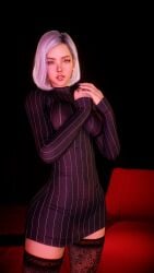1girl 1girls 2026 3d 4k areola areolae belly belly_button big_breasts big_lips bob_cut breasts chromatic_aberration clothed clothing crashbanditkut depth_of_field dress ear_piercing eyebrows eyelashes eyeshadow female hair half-closed_eyes hi_res high_resolution highres human light-skinned_female light_skin lips lipstick long_eyelashes long_nails looking_at_viewer makeup mascara medium_hair nail_polish nails navel nipples one-piece_dress original original_character parted_lips piercing see-through see-through_clothing self_upload short_hair solo solo_female solo_focus standing stockings straight straight_hair teenage_girl teenager thick thick_lips thick_thighs thighs virt-a-mate virtamate white_eyes white_hair young young_female