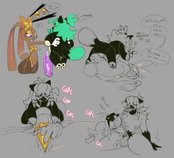 anthro big_ass bunny bunny_girl female furry furry_female goldie_(momokattlewds) momokattlewds puppet silly sketch thick_thighs 1boy2girls smaller_female living_puppet thighhighs oral_sex oral vulva_handjob masturbating_during_fellatio female_masturbation duck duck_girl vaginal_penetration vaginal_sex furry_male fellatio